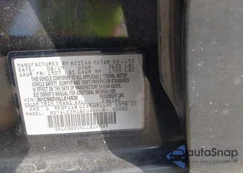 2020 Nissan Versa S Xtronic Cvt from USA, damaged, VIN 3N1CN8DV4LL814939
